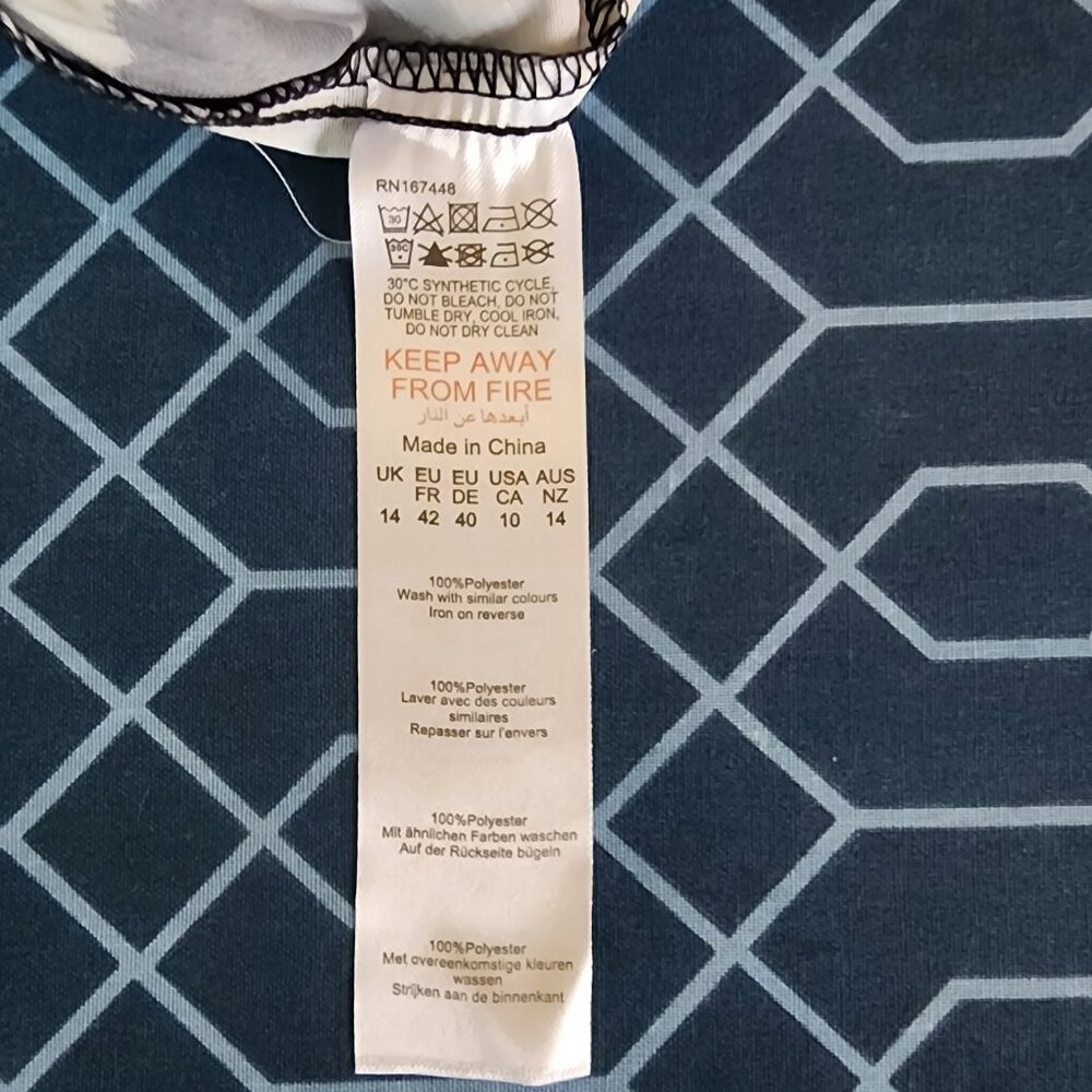 Black & White Zebra Chiffon Flare Trousers | Size 14 - Picture 5 of 5